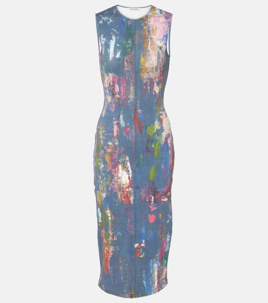 Acne Studios Enka printed cotton-blend midi dress