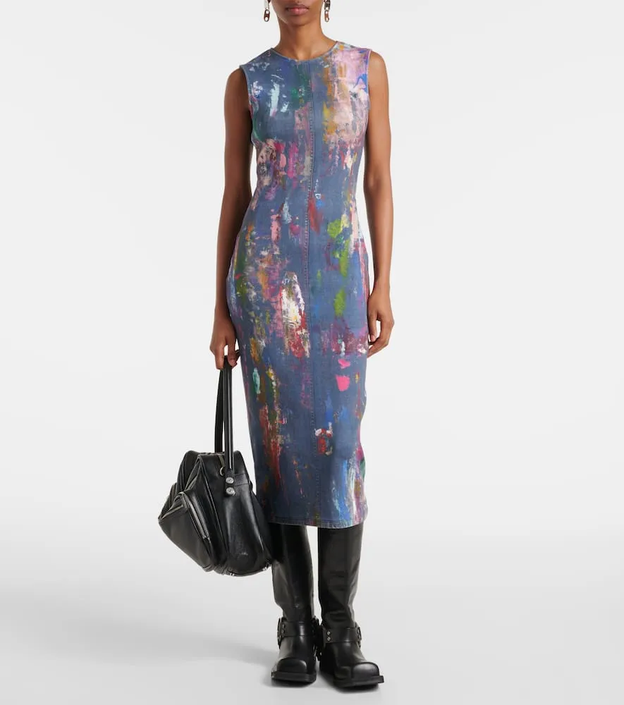 Acne Studios Enka printed cotton-blend midi dress