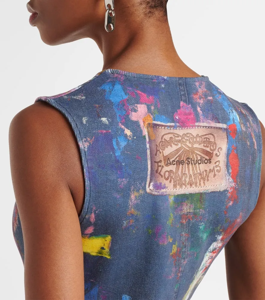 Acne Studios Enka printed cotton-blend midi dress