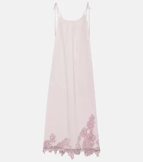 Acne Studios Lace-trimmed cotton midi dress
