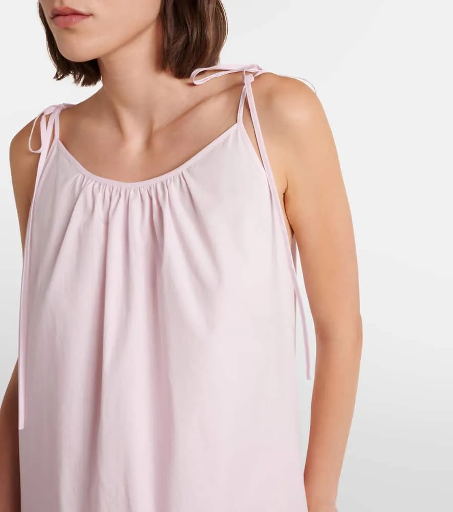 Acne Studios Lace-trimmed cotton midi dress