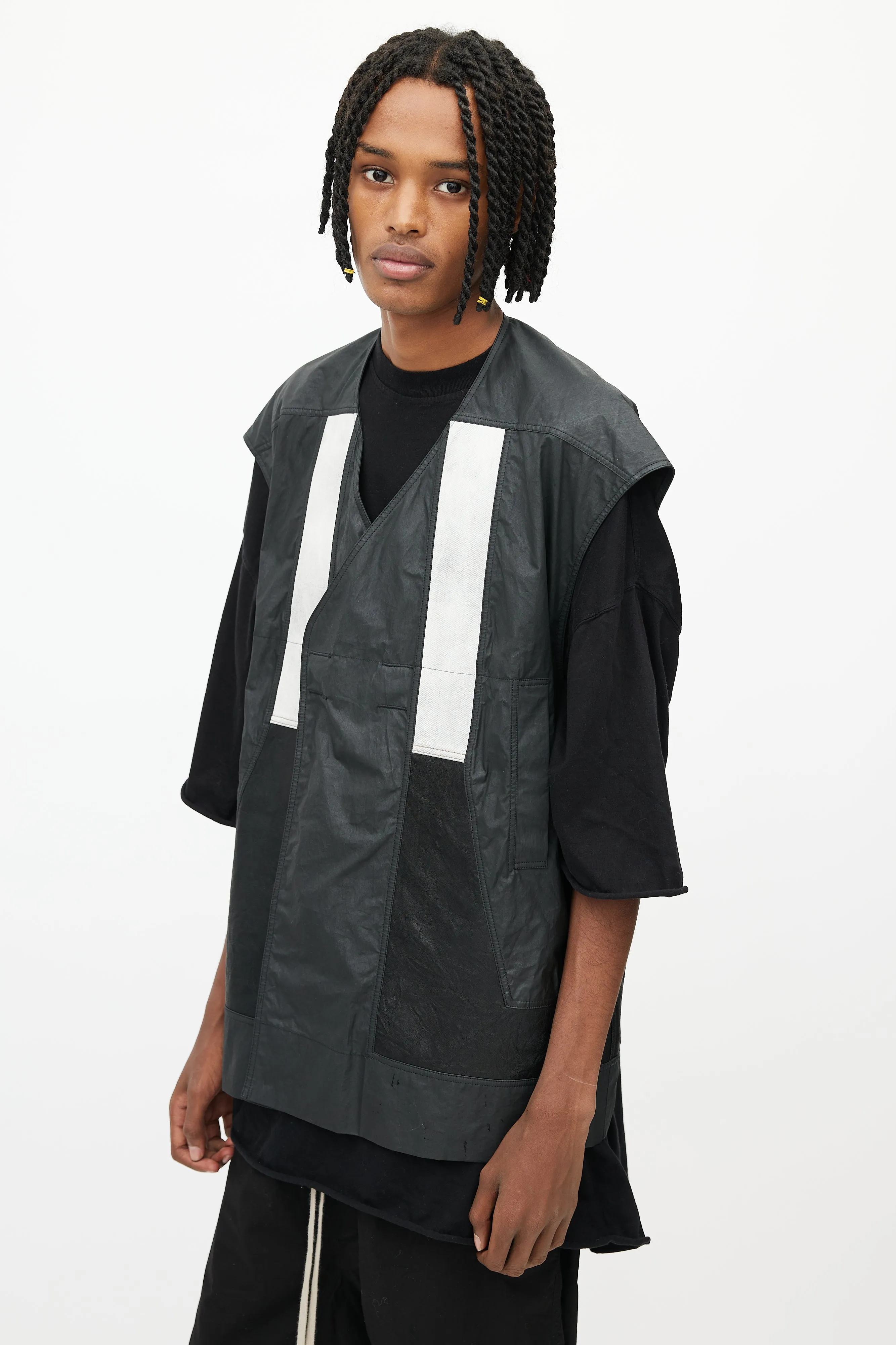 Black Patch Oversized Vest