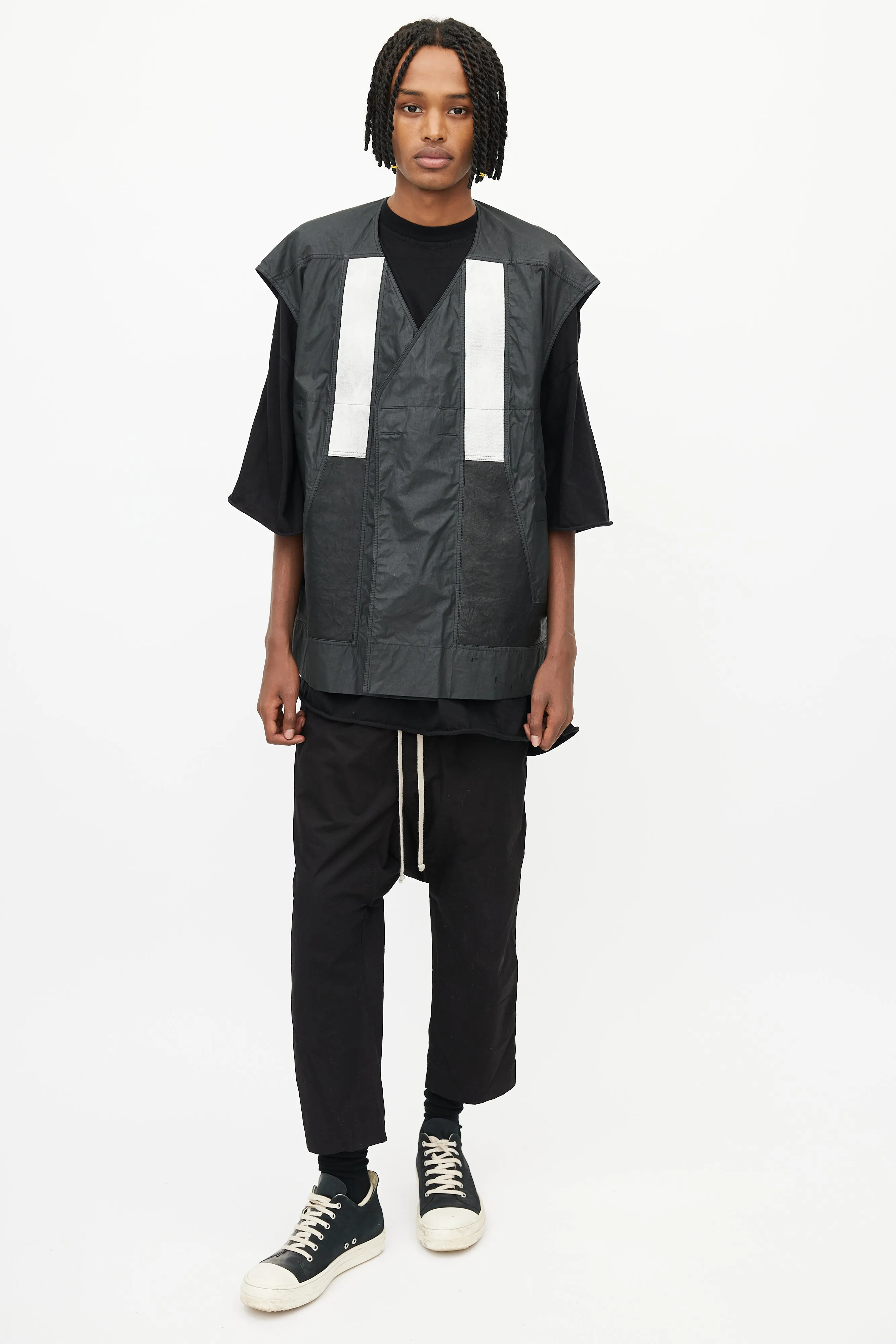 Black Patch Oversized Vest