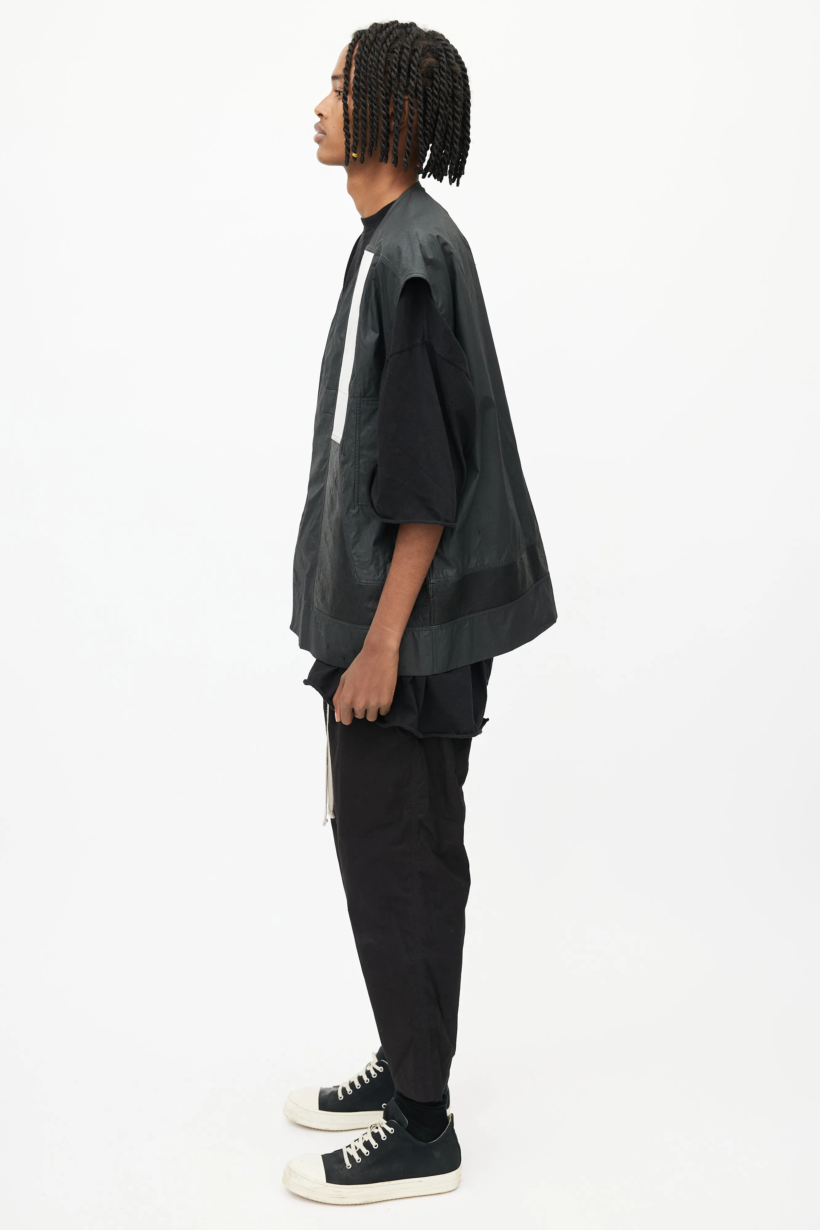 Black Patch Oversized Vest