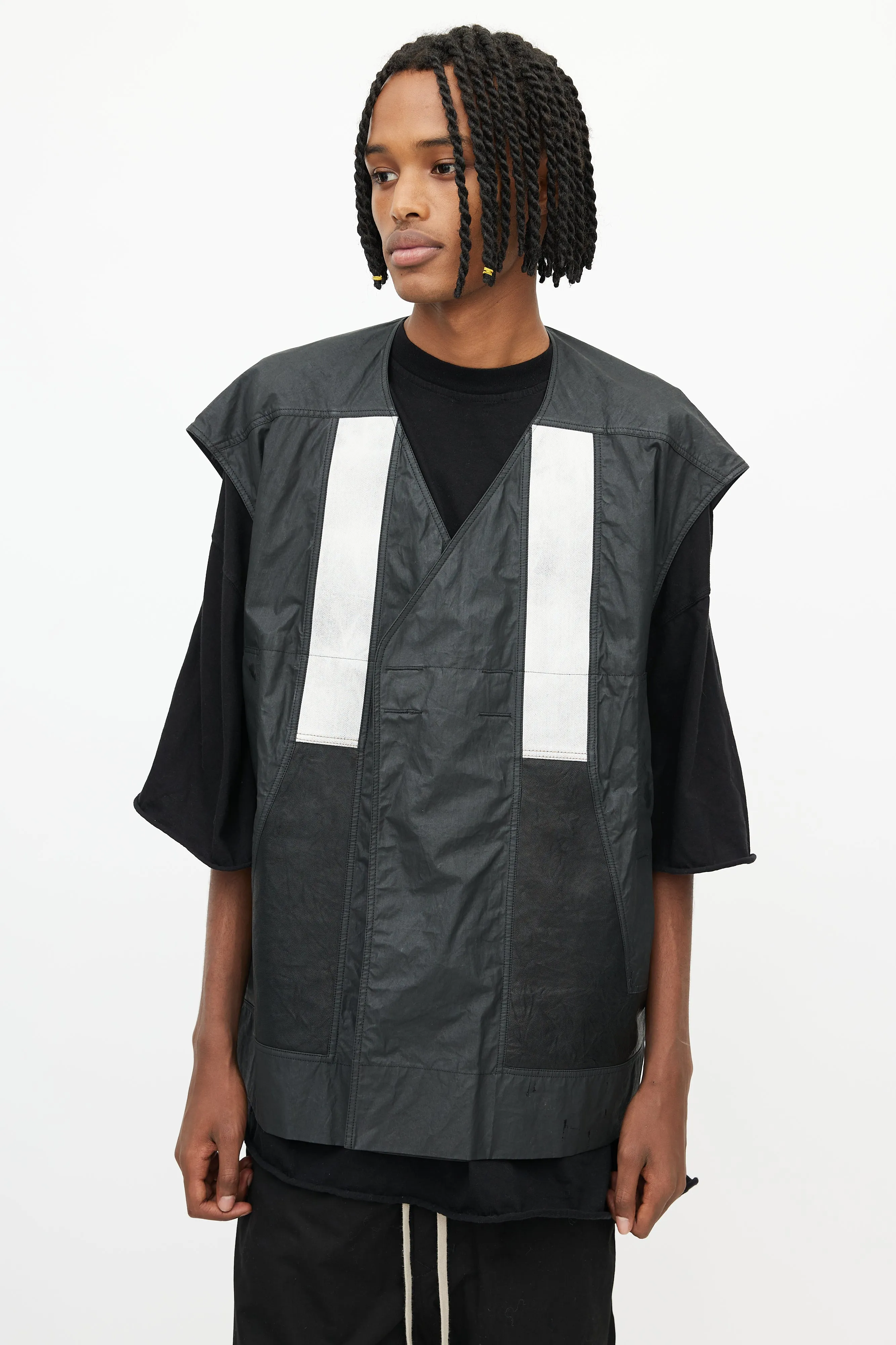 Black Patch Oversized Vest