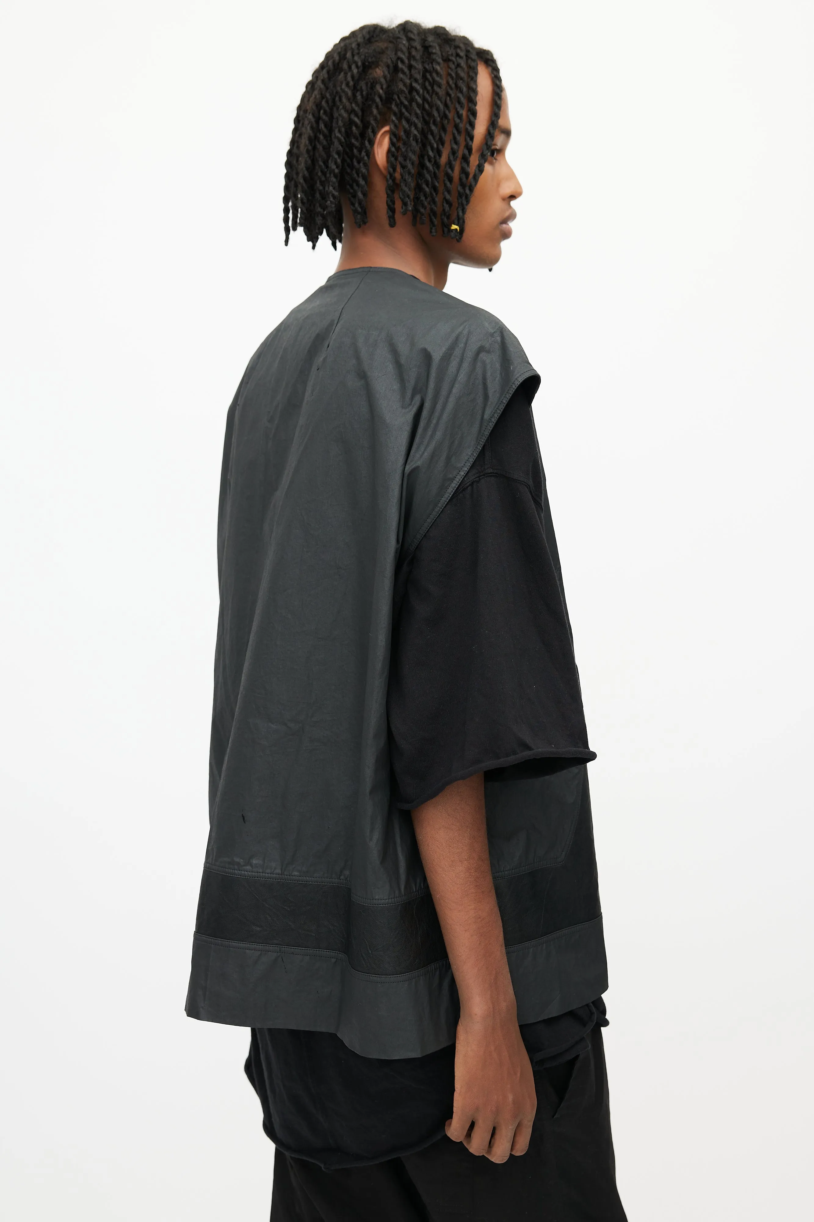 Black Patch Oversized Vest