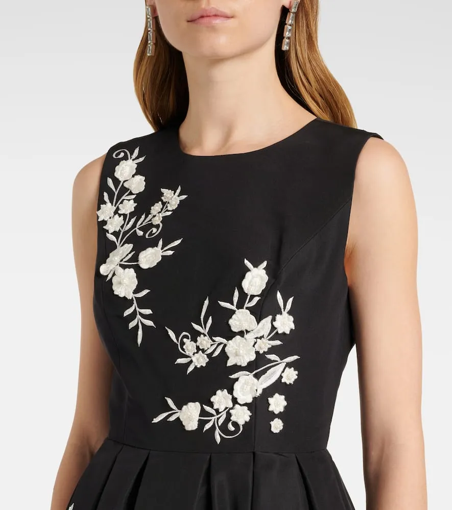 Carolina Herrera Embroidered silk midi dress