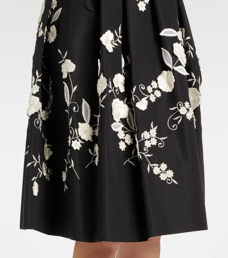 Carolina Herrera Embroidered silk midi dress