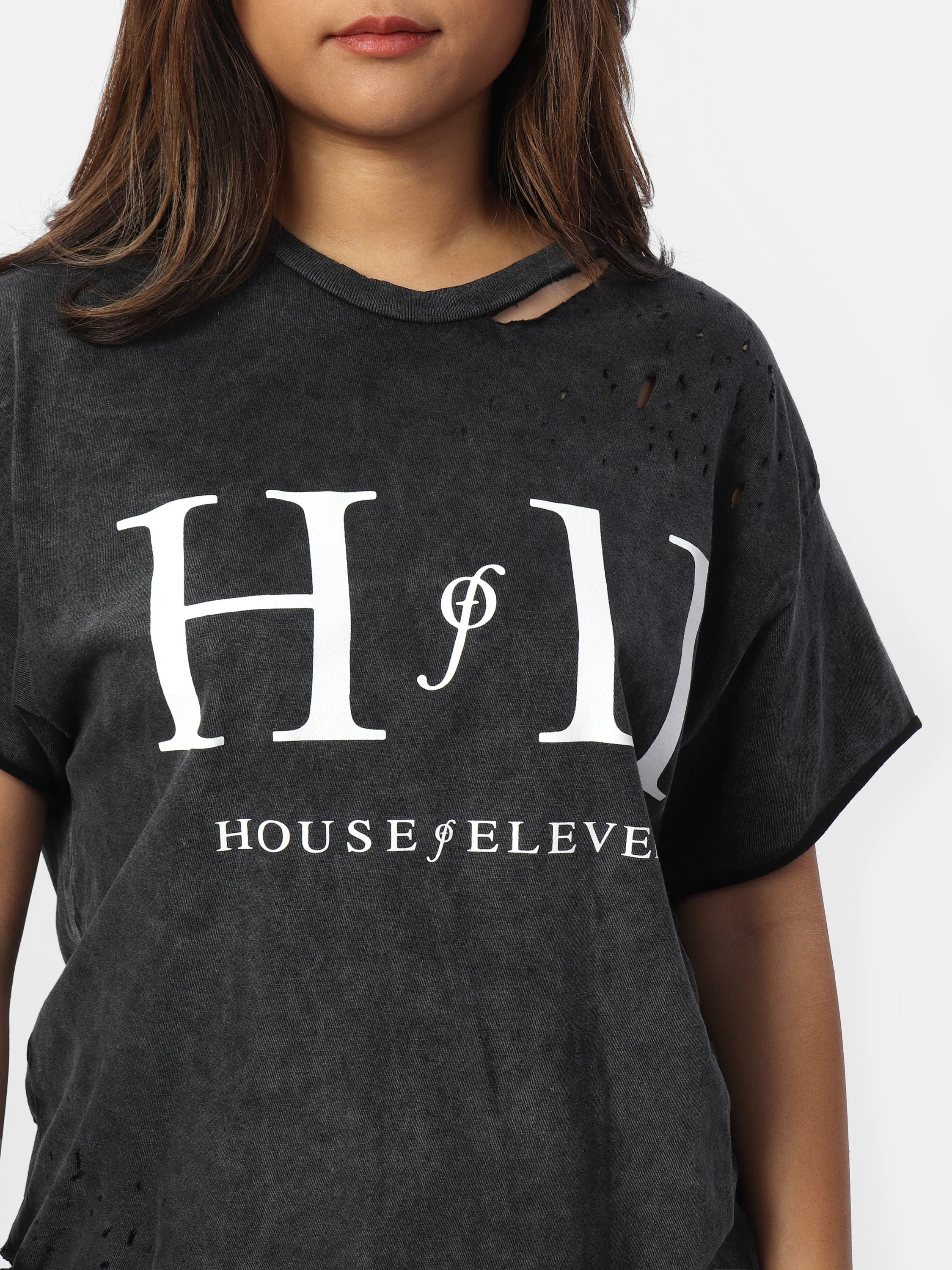 Charcoal Distressed Vintage Wash Tee