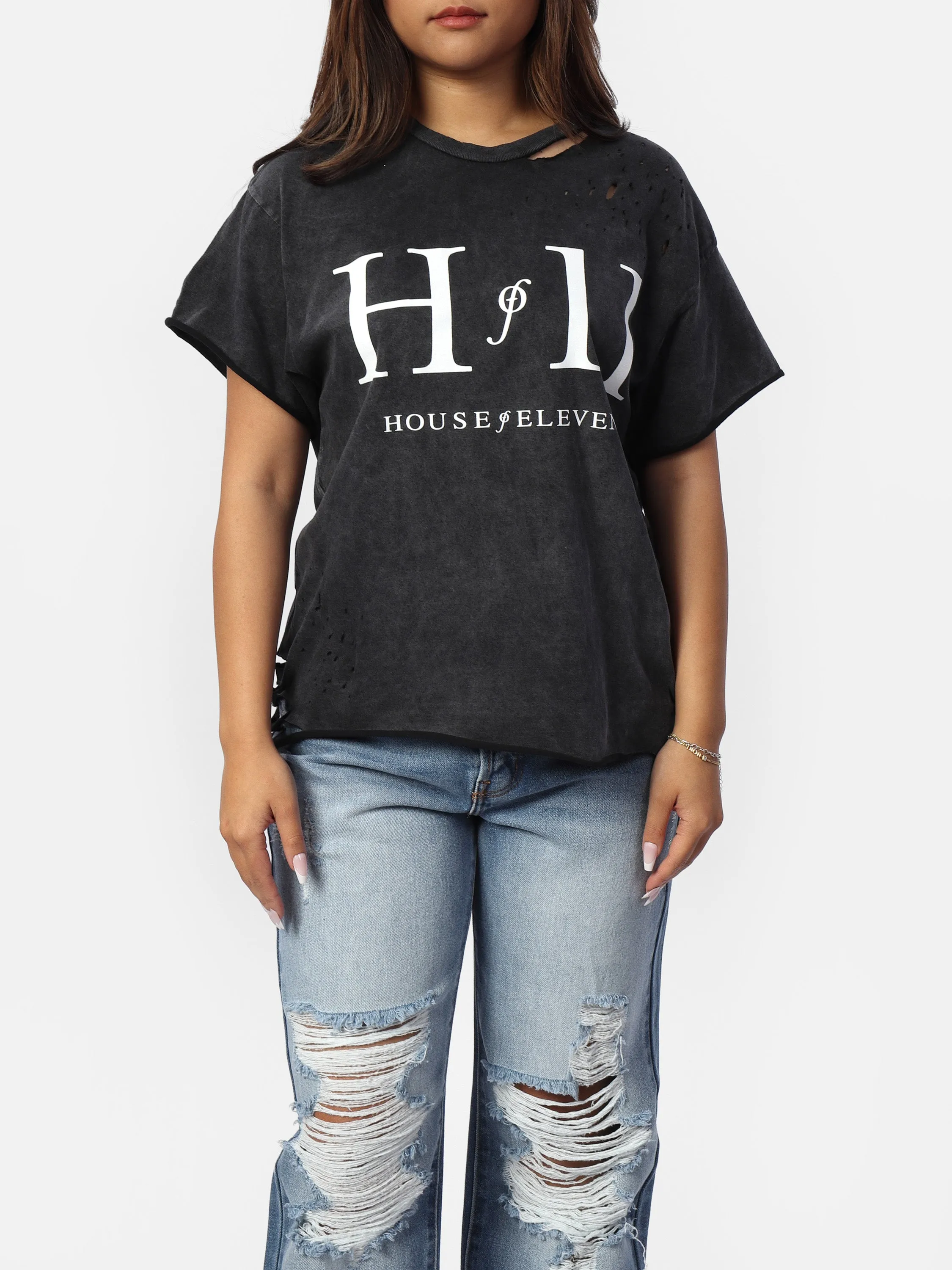 Charcoal Distressed Vintage Wash Tee