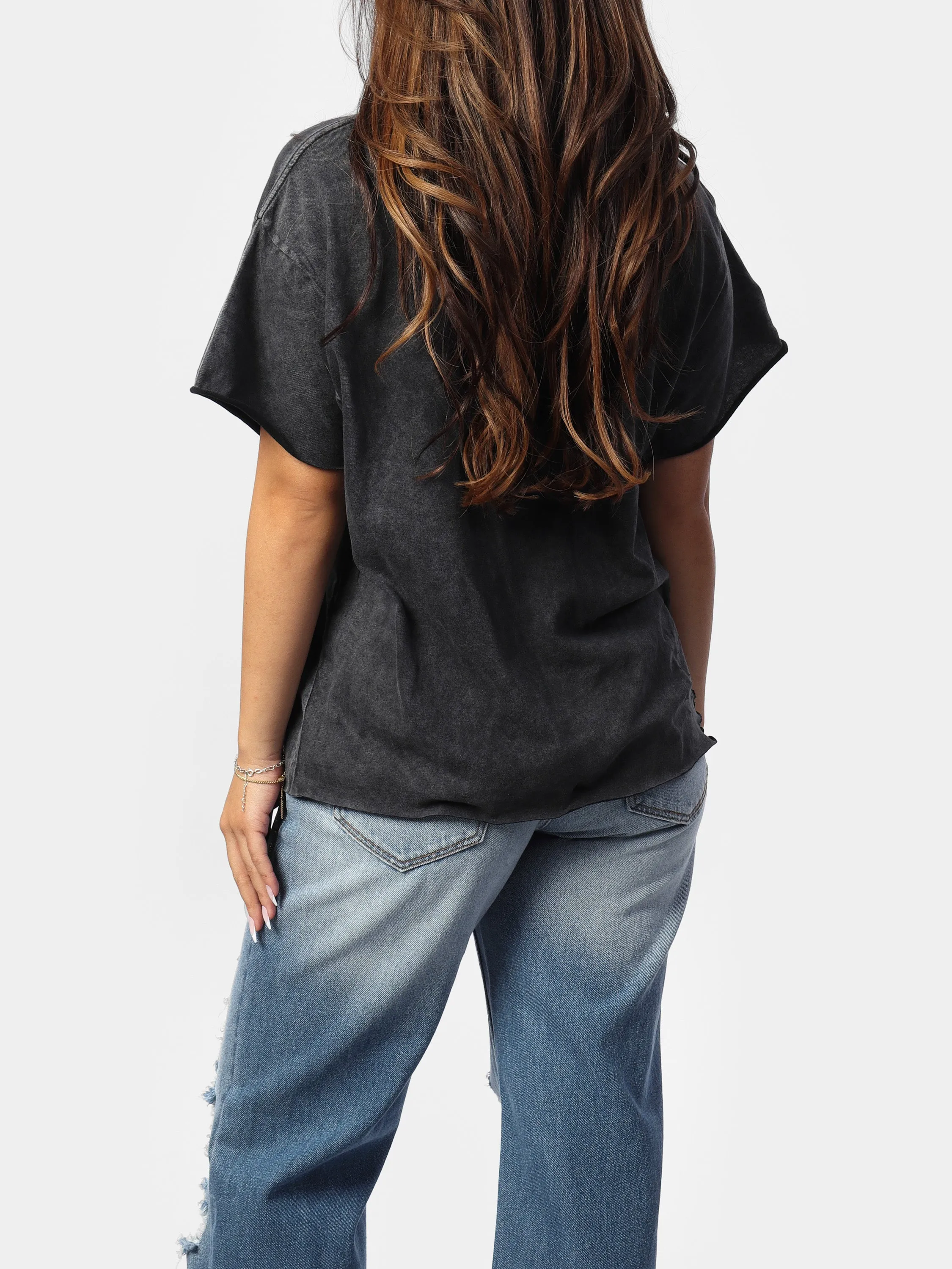 Charcoal Distressed Vintage Wash Tee