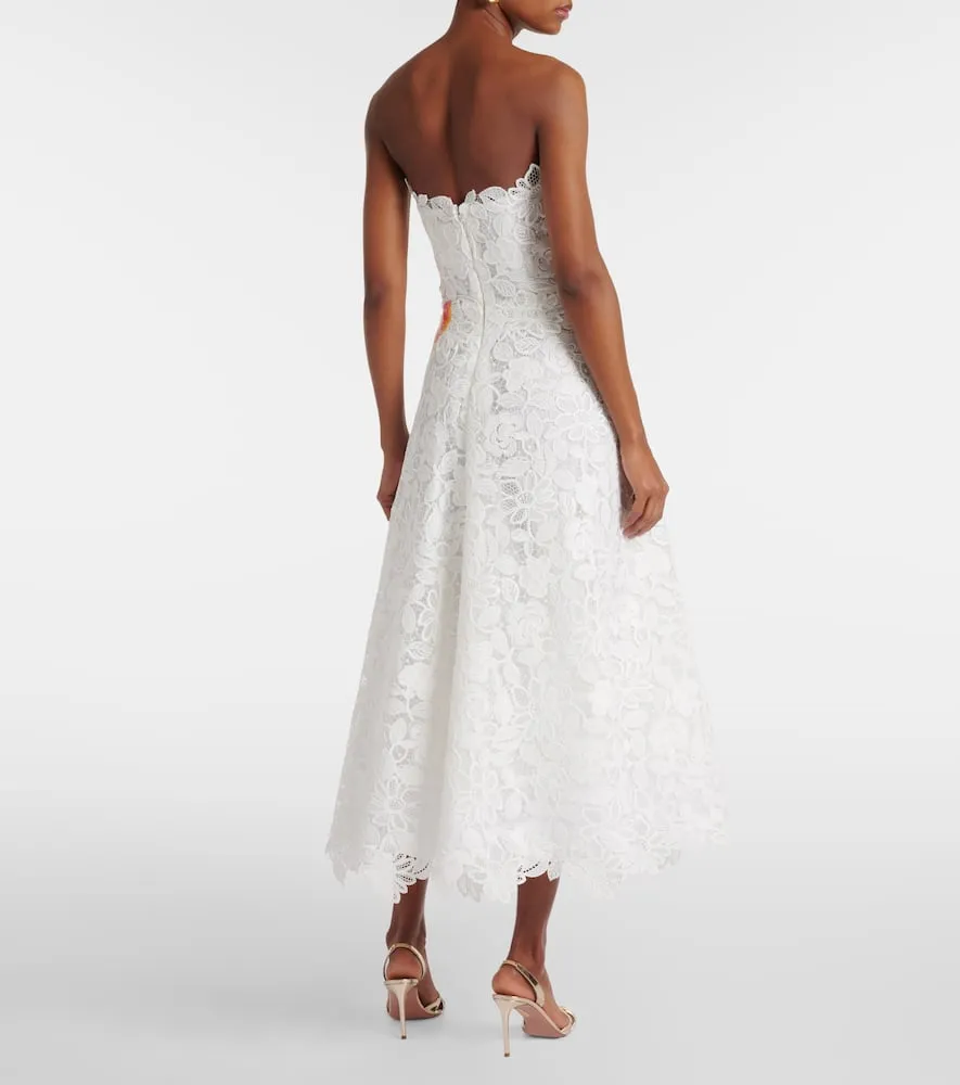 Costarellos Mariela floral sequined lace midi dress