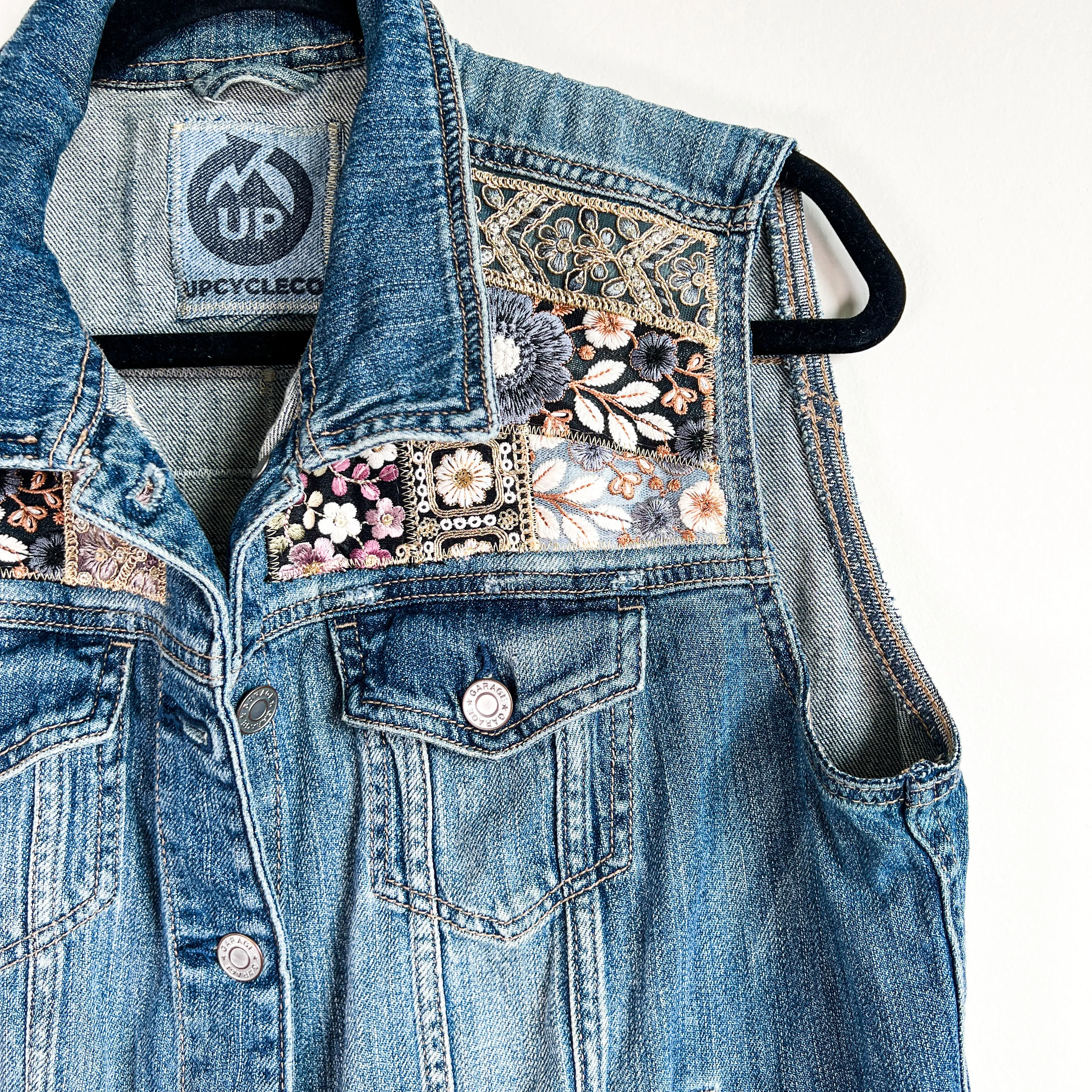 Denim Vest Embroidery- Large
