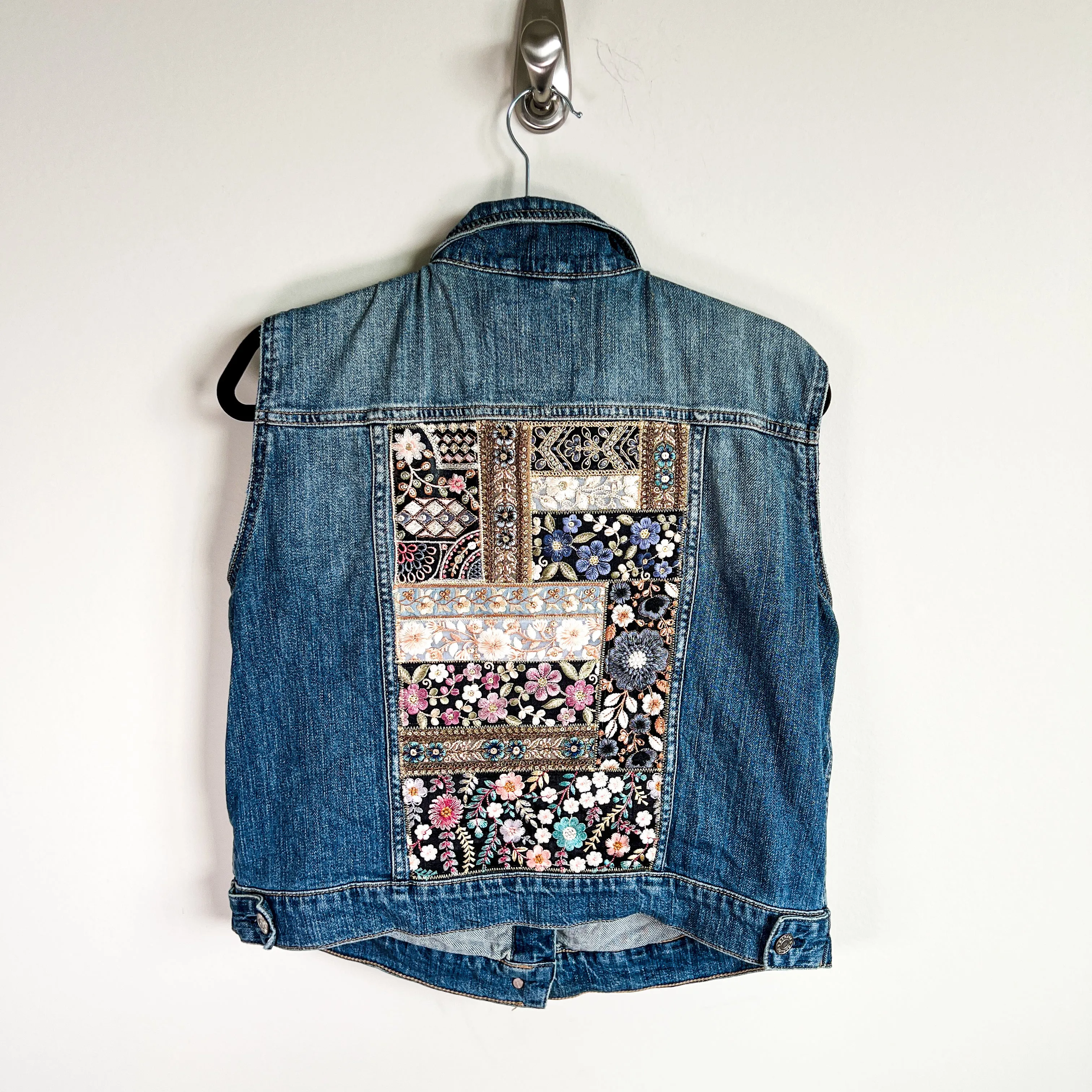 Denim Vest Embroidery- Large