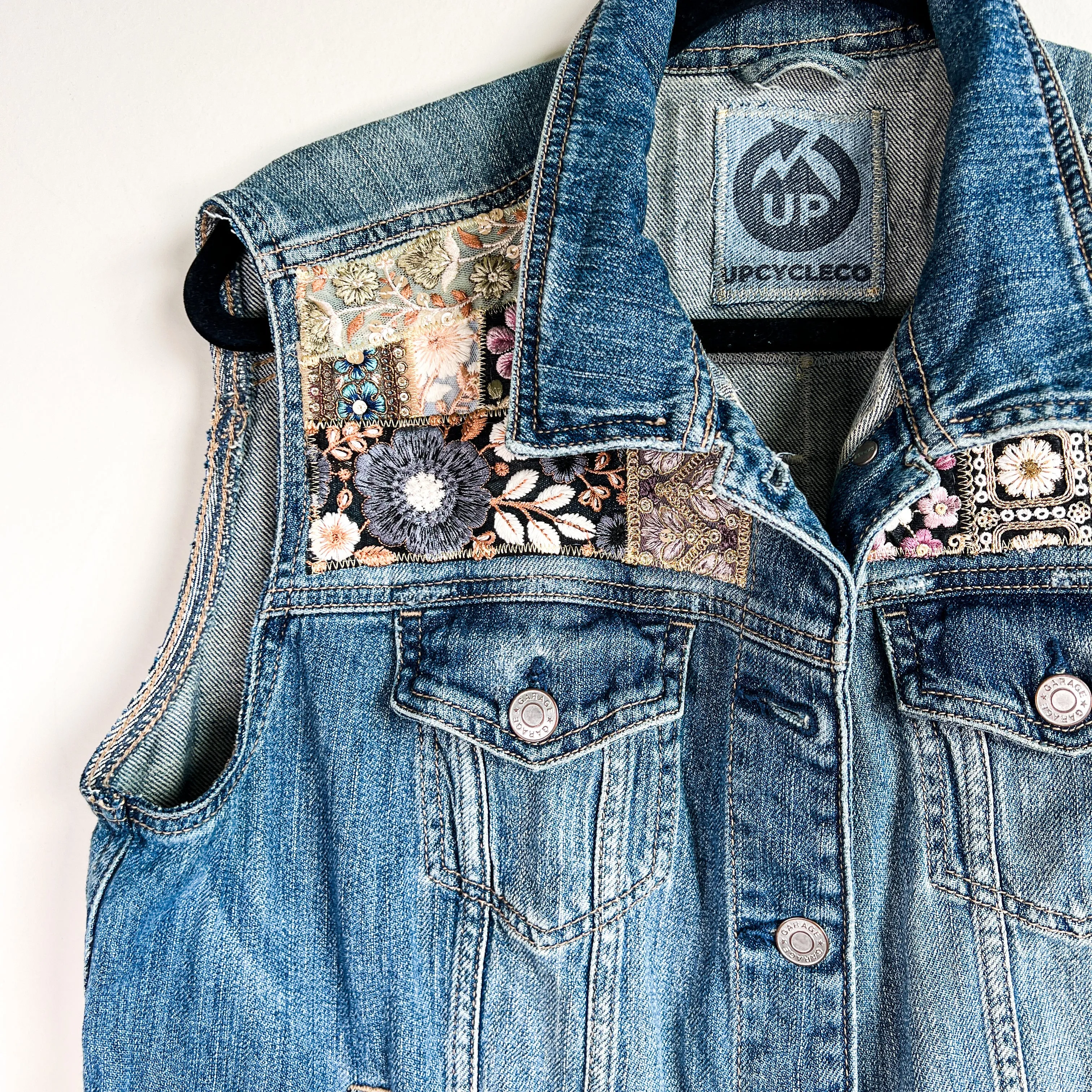 Denim Vest Embroidery- Large