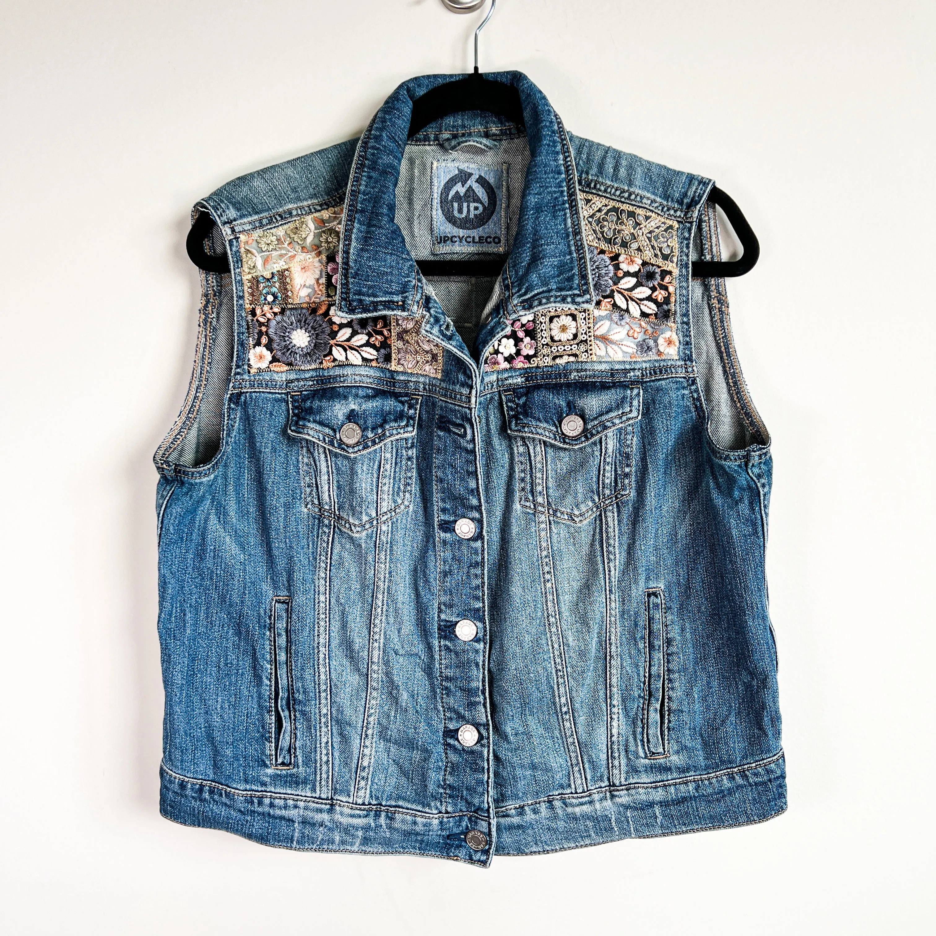Denim Vest Embroidery- Large