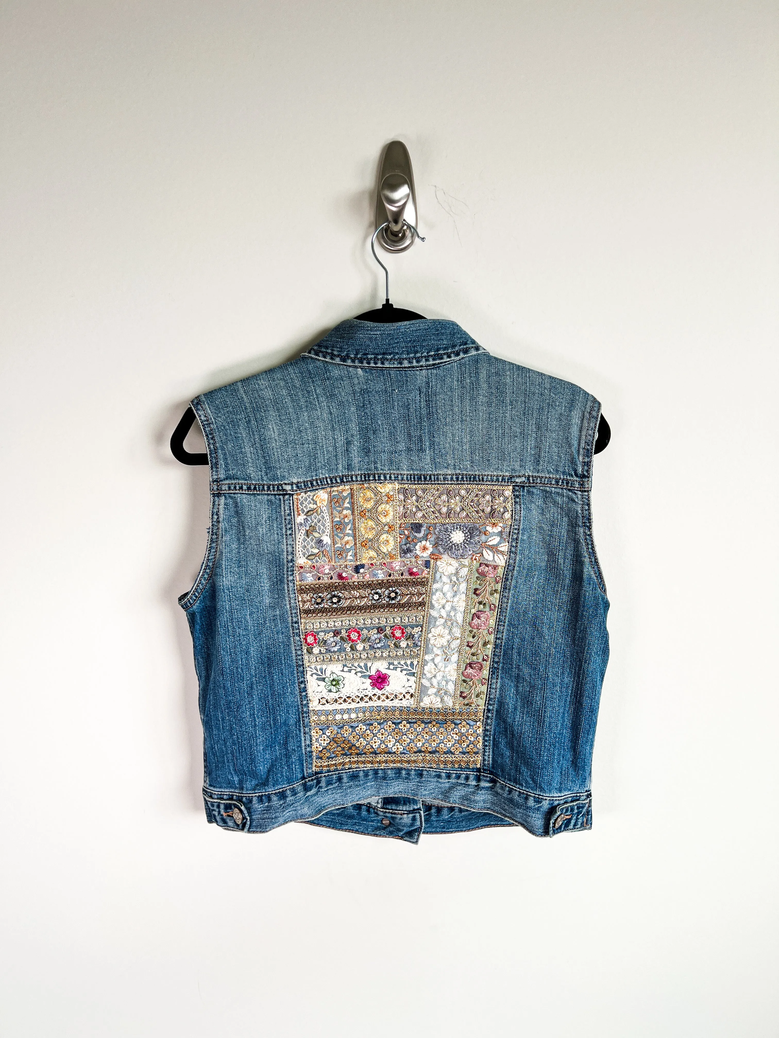 Denim Vest Embroidery- Medium