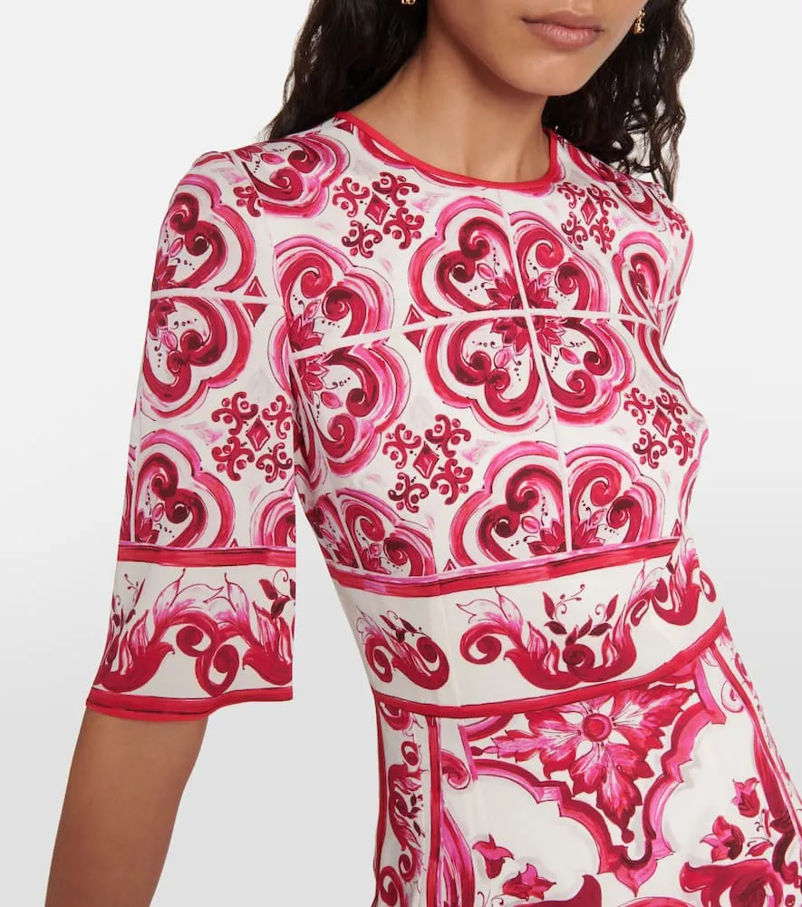 Dolce&Gabbana Printed charmeuse midi dress
