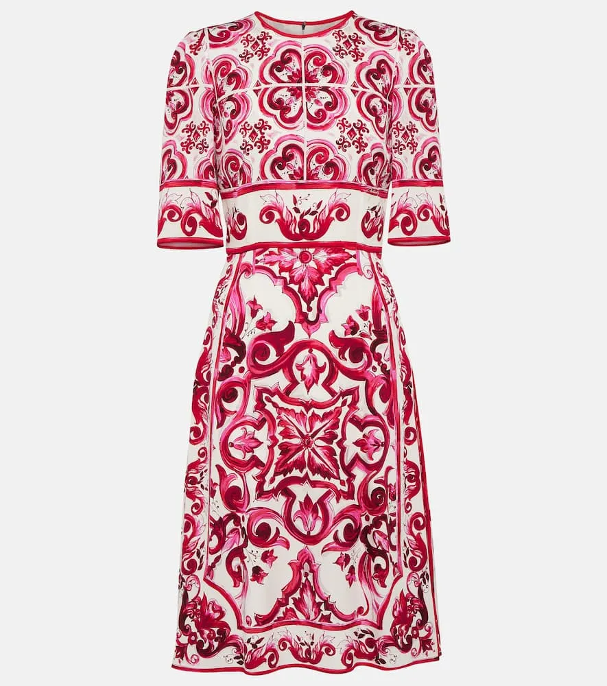 Dolce&Gabbana Printed charmeuse midi dress