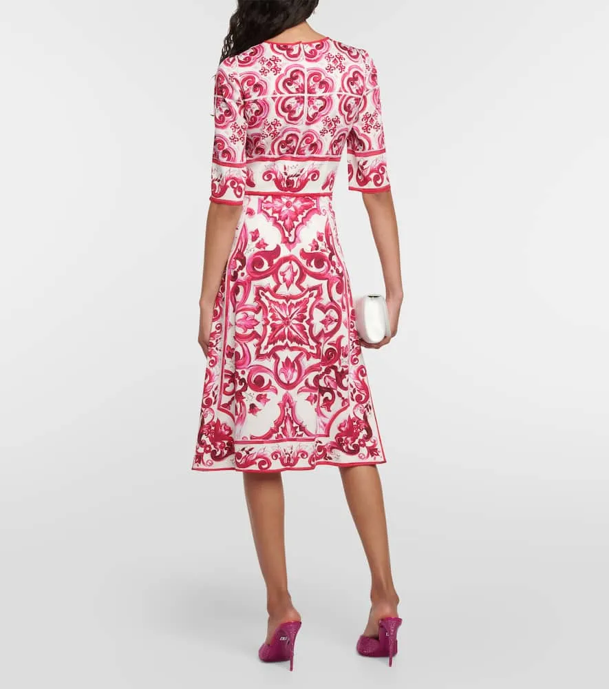 Dolce&Gabbana Printed charmeuse midi dress