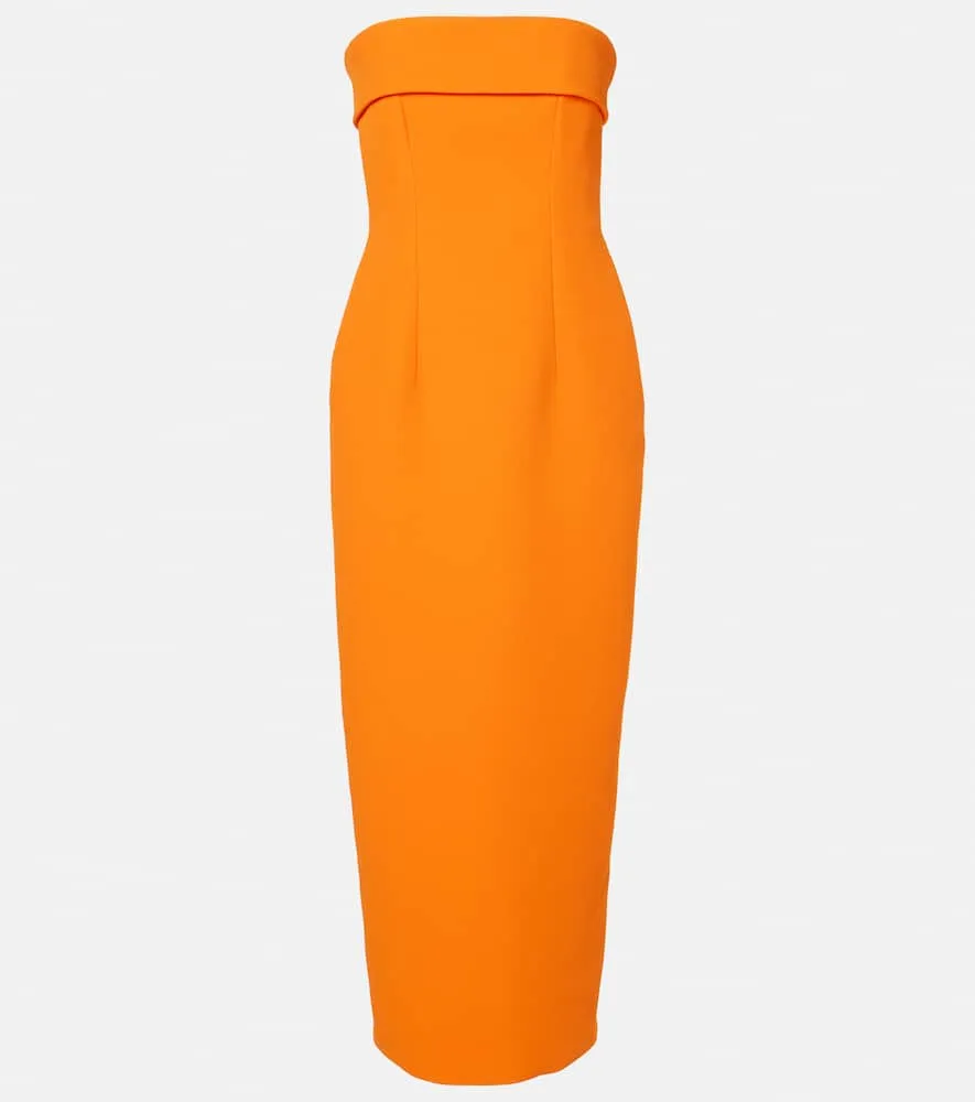 Emilia Wickstead Keeley strapless crêpe midi dress