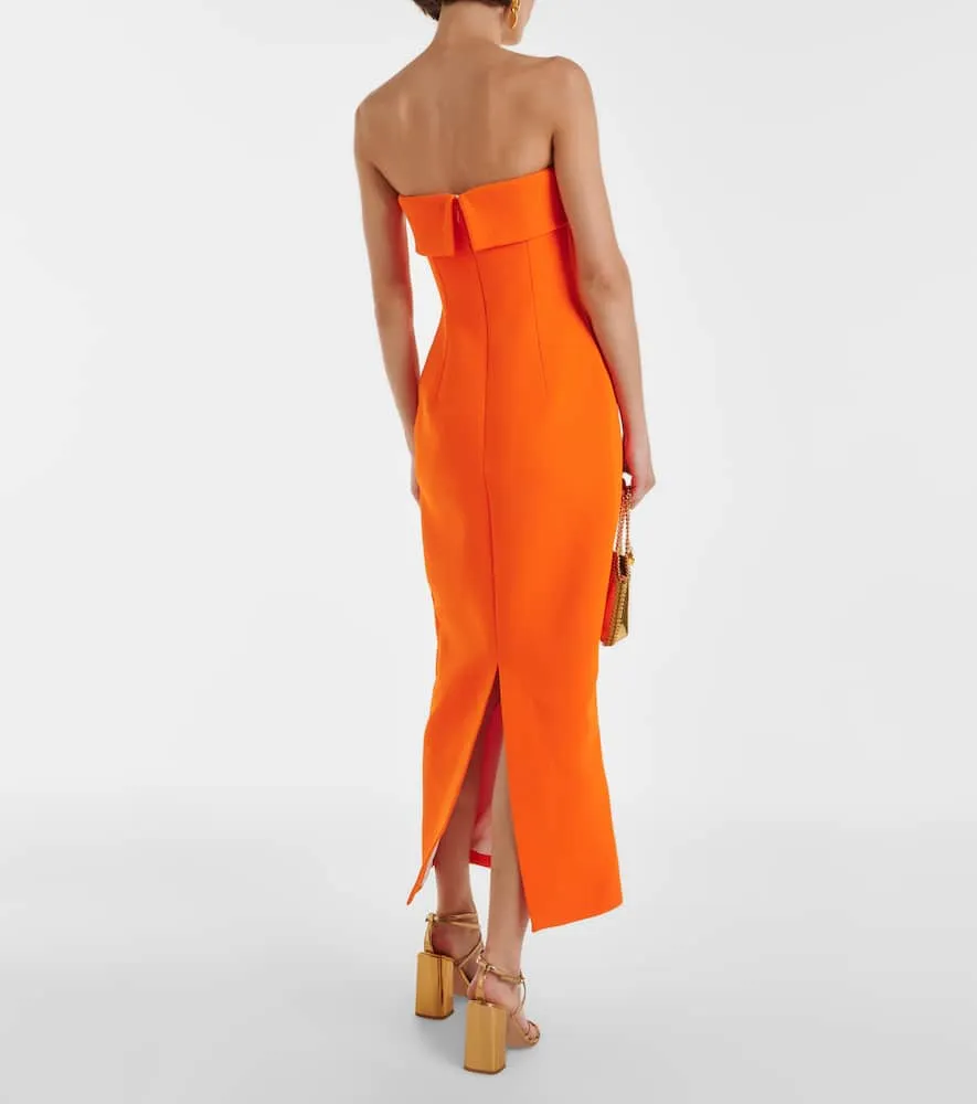 Emilia Wickstead Keeley strapless crêpe midi dress