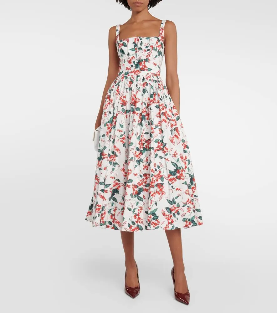Emilia Wickstead Terry pleated cotton midi dress