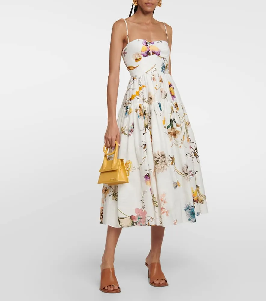 Erdem Abelia floral cotton and silk voile midi dress