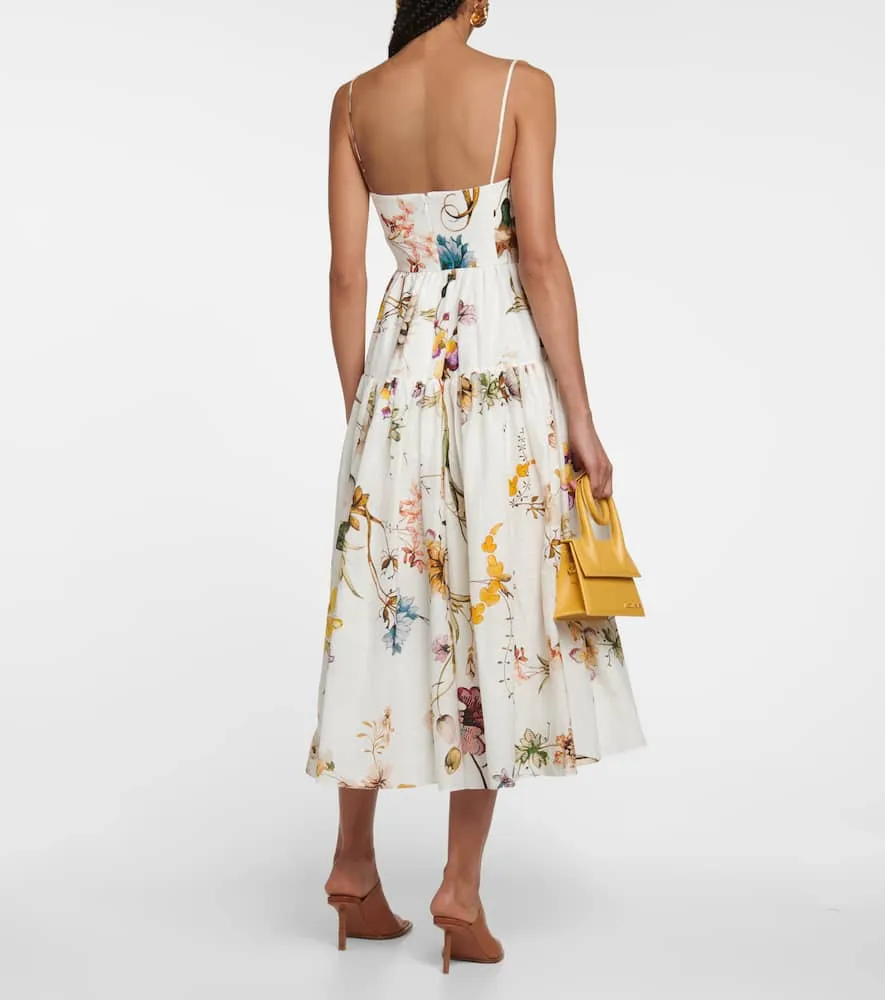 Erdem Abelia floral cotton and silk voile midi dress