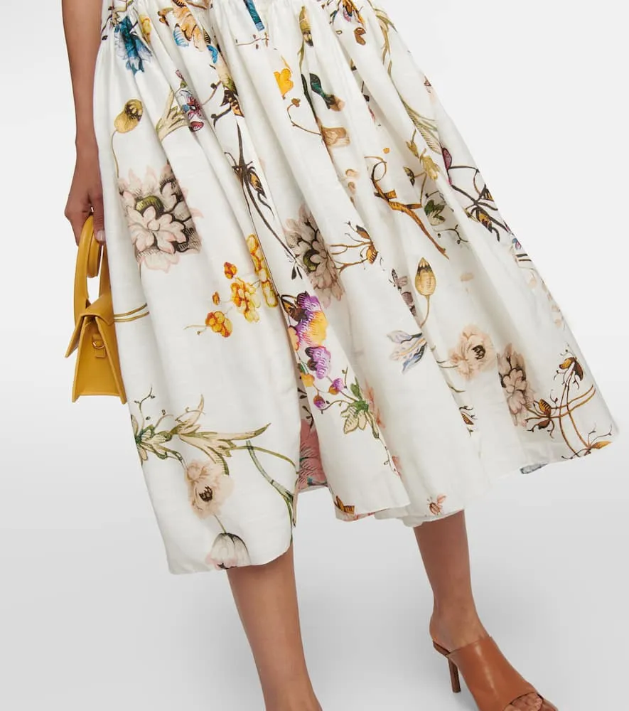 Erdem Abelia floral cotton and silk voile midi dress