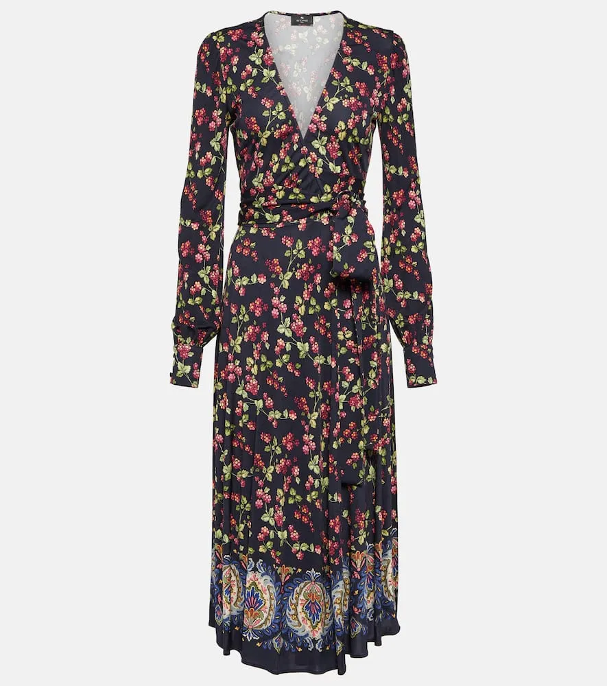 Etro Printed jersey wrap dress