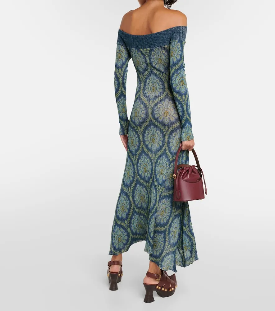 Etro Printed off-shoulder midi dress