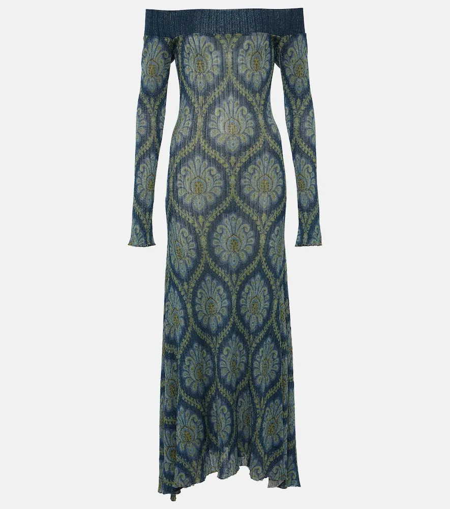 Etro Printed off-shoulder midi dress