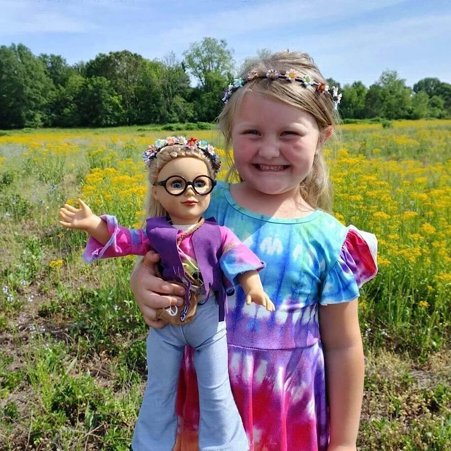 Flower Child Outfit for 18 inch Dolls