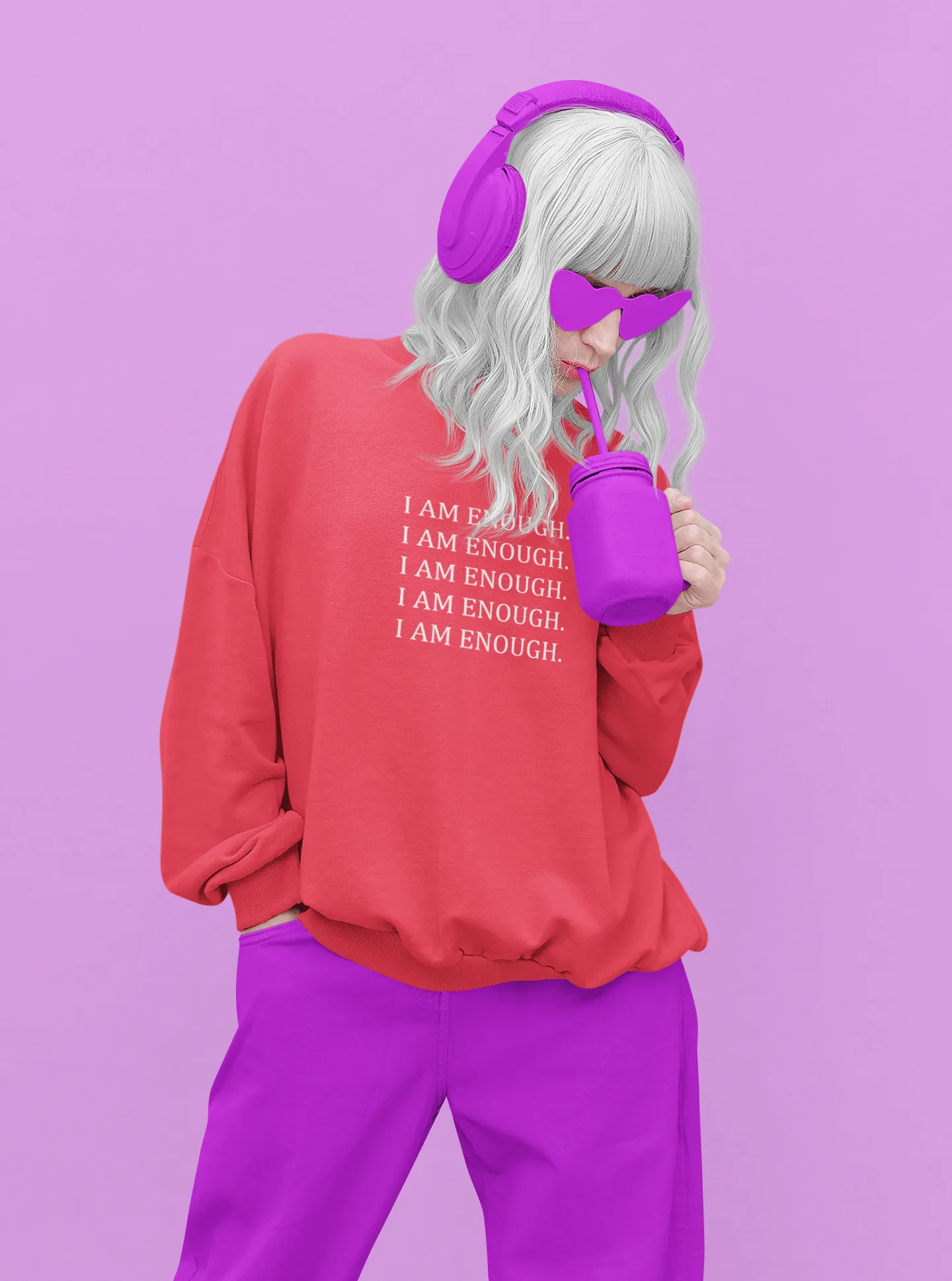 FYD Unisex Sweatshirt I am enough graphic print
