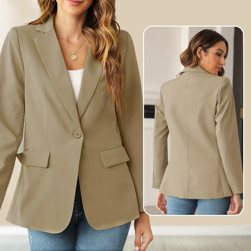 HOT SALE 50% OFFElegant Soft Solid Color Lapel Buttons Jacket