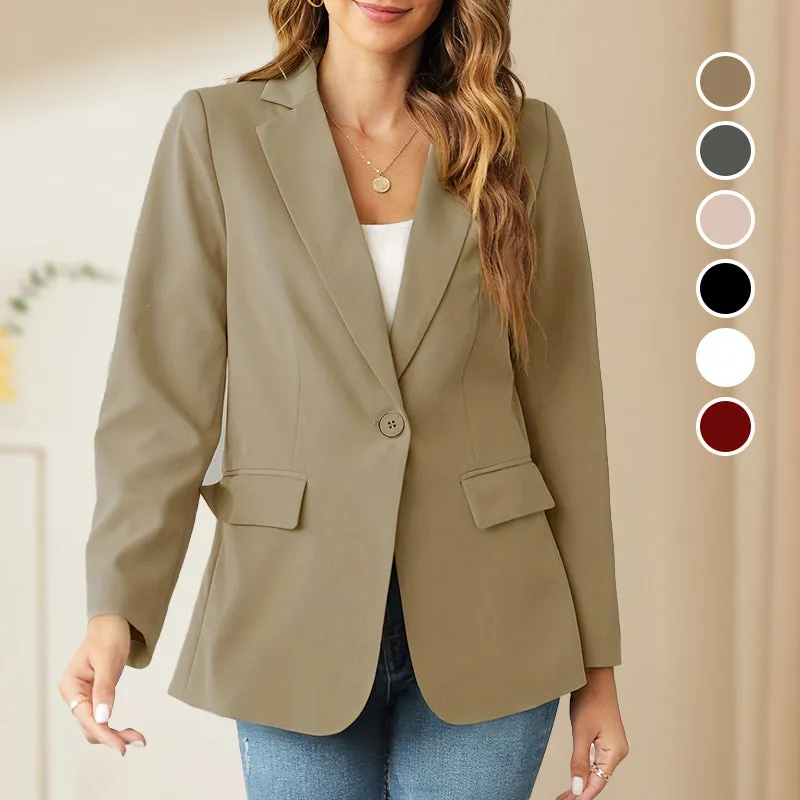 HOT SALE 50% OFFElegant Soft Solid Color Lapel Buttons Jacket