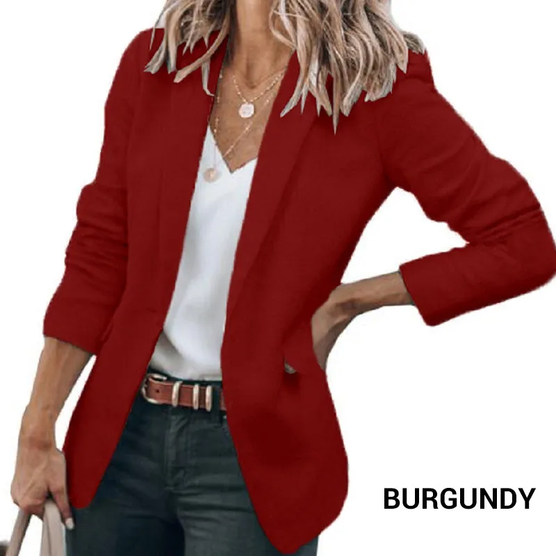 HOT SALE 50% OFFElegant Soft Solid Color Lapel Buttons Jacket
