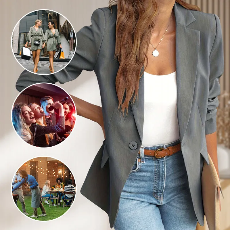 HOT SALE 50% OFFElegant Soft Solid Color Lapel Buttons Jacket