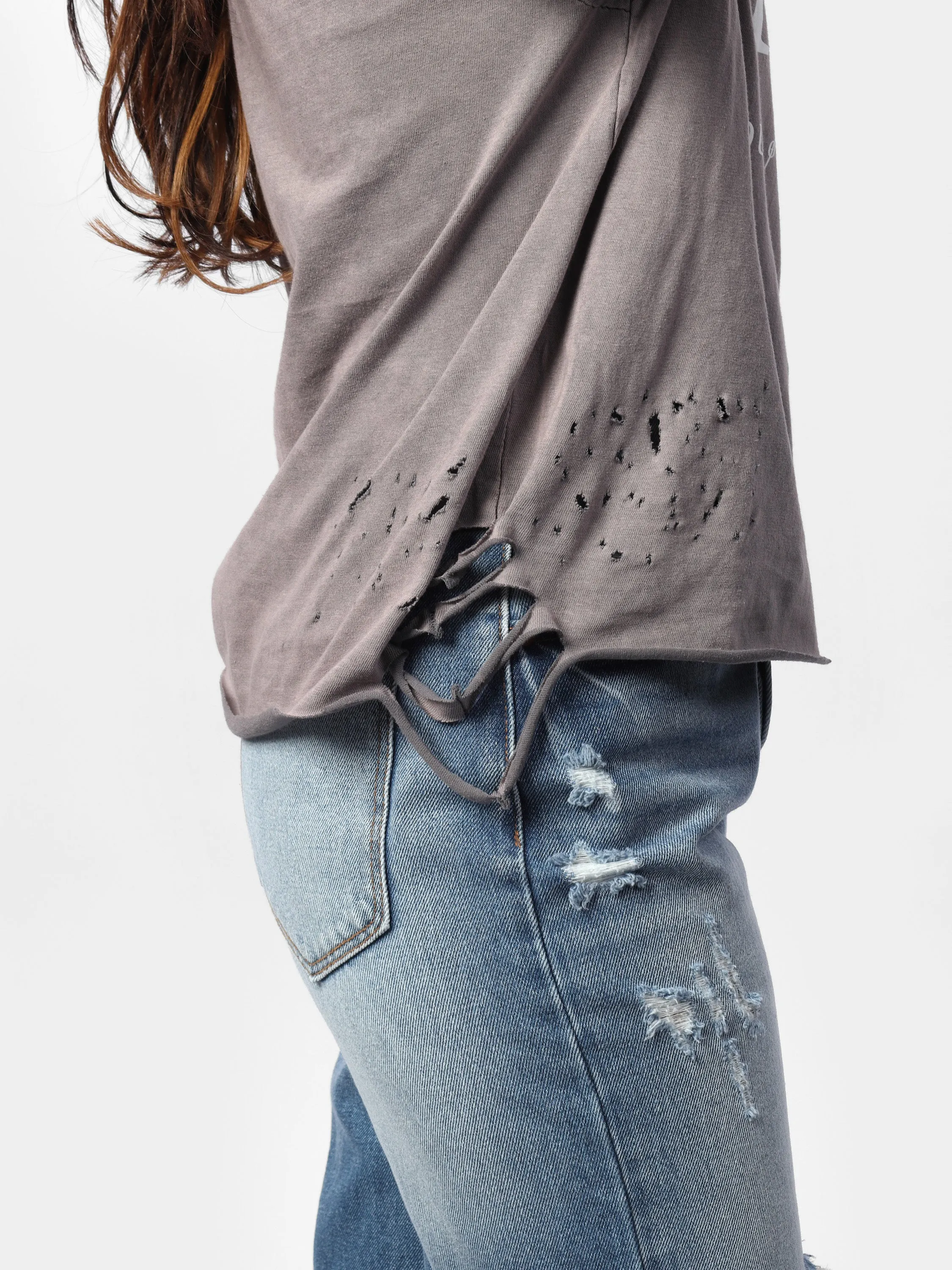 Lavender Distressed Vintage Wash Tee
