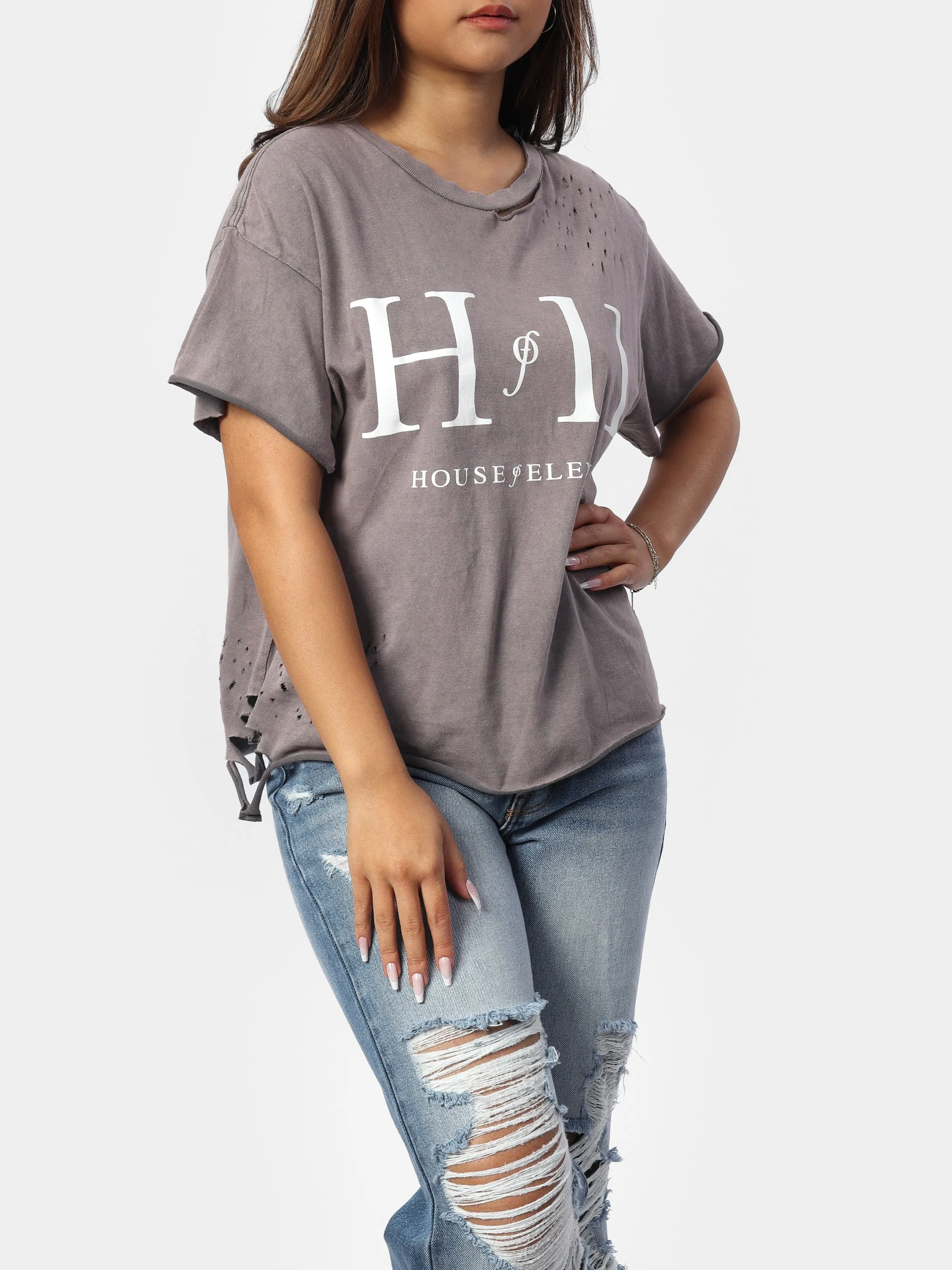Lavender Distressed Vintage Wash Tee