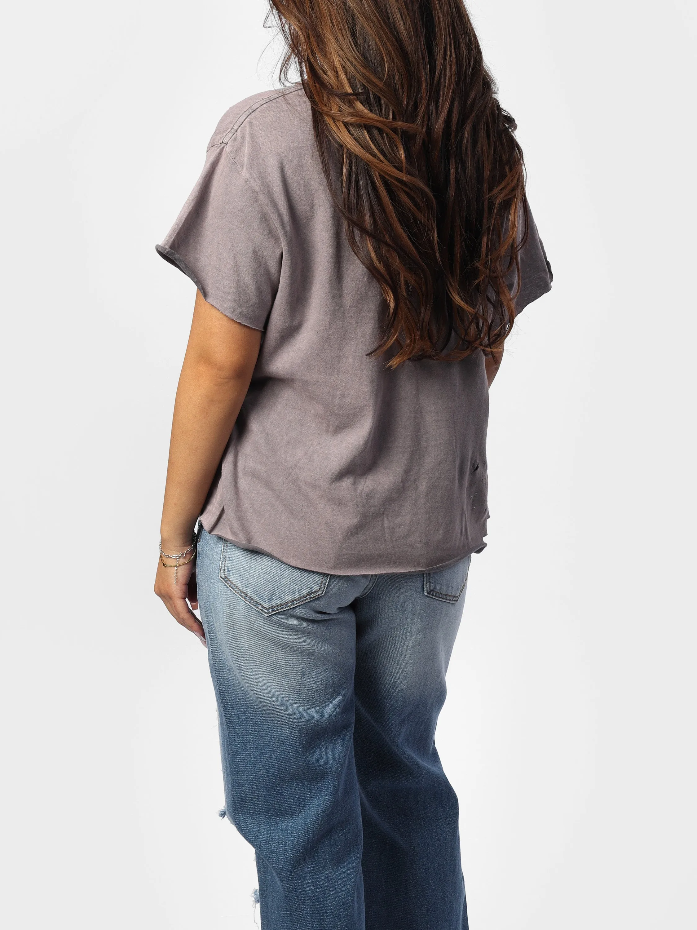 Lavender Distressed Vintage Wash Tee