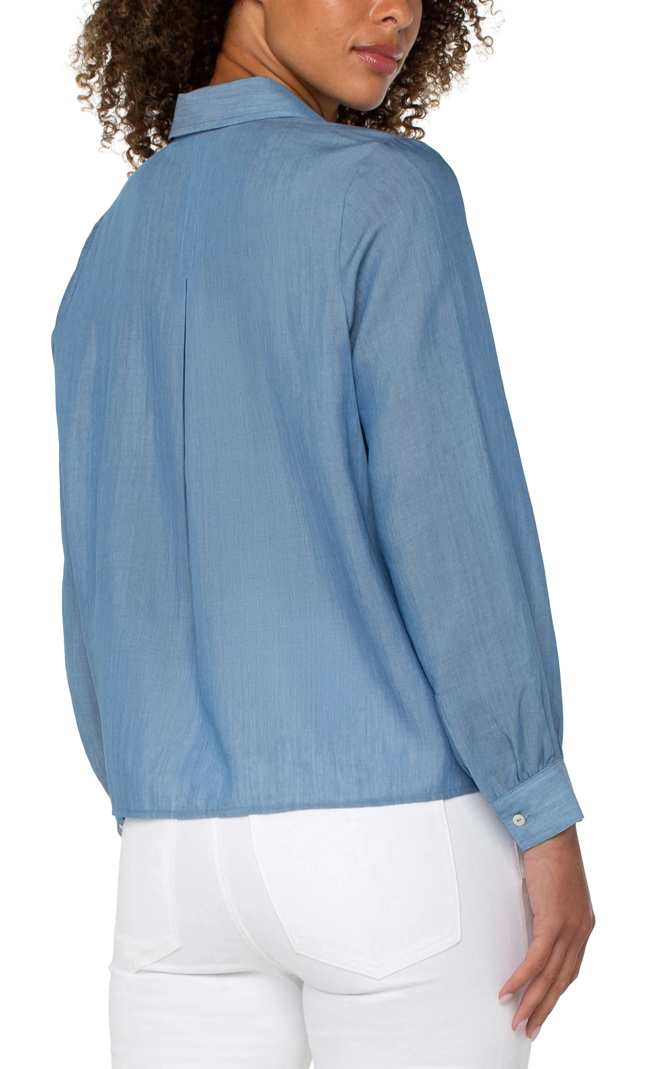 Liverpool Bridgeton Popover Blouse with Pintucks  LM8F90T58