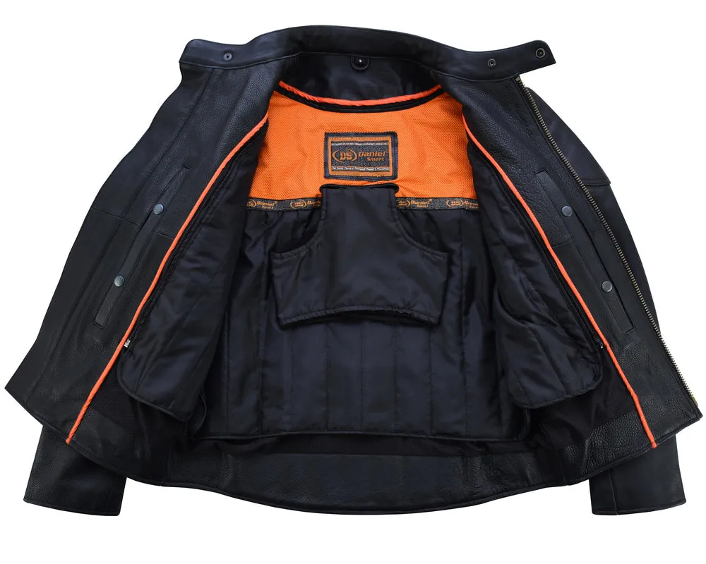 Men's Premium Vented Motorcycle Jacket – Side Laces