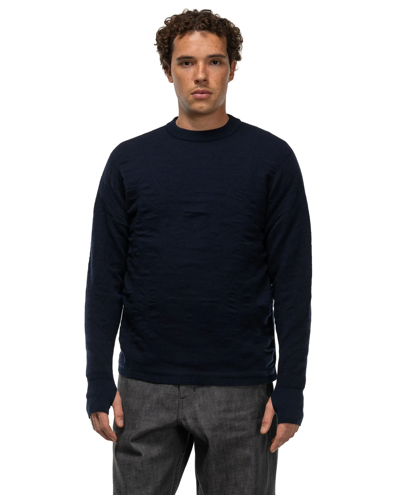 Reaction Diffusion Knit Top Dark Navy