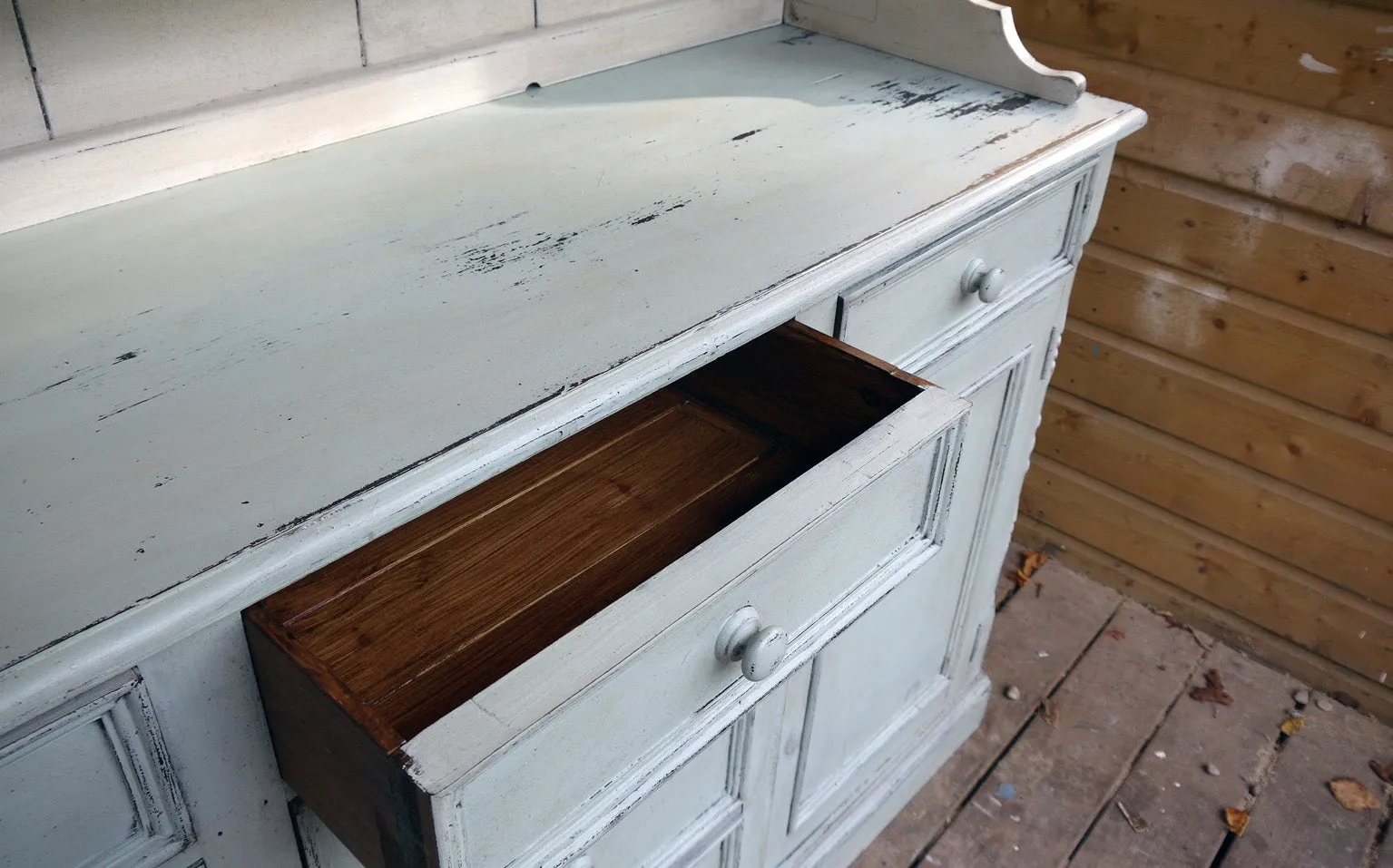 Stunning hand painted Vintage kitchen dresser in Miss Mustard Seed Milk Paint