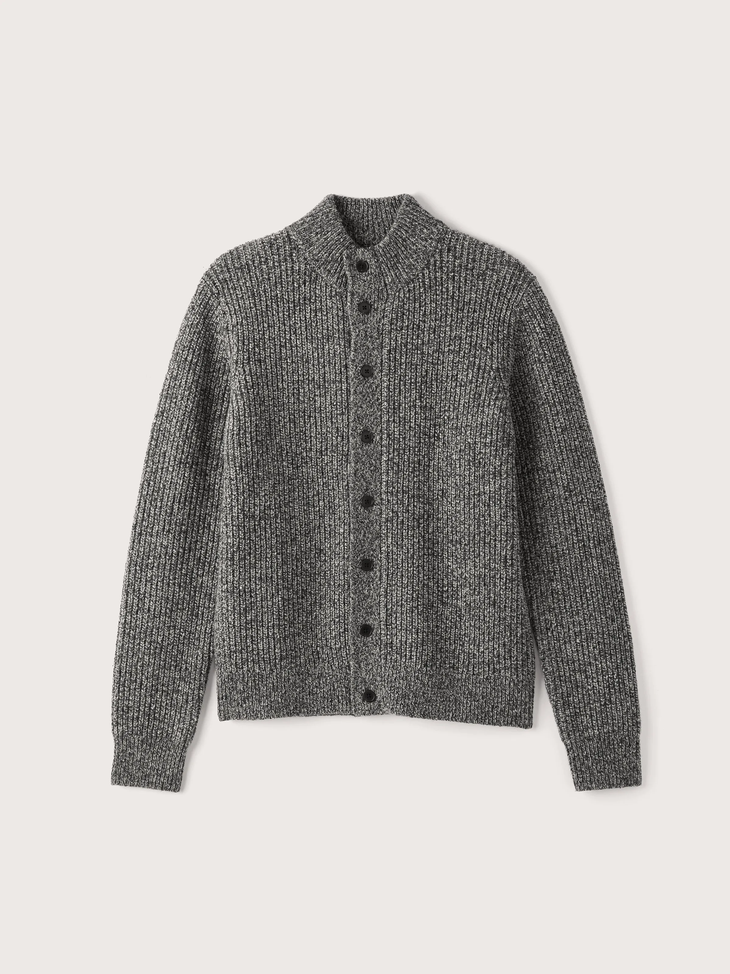 The Donegal Button-Up Sweater in Grey Black