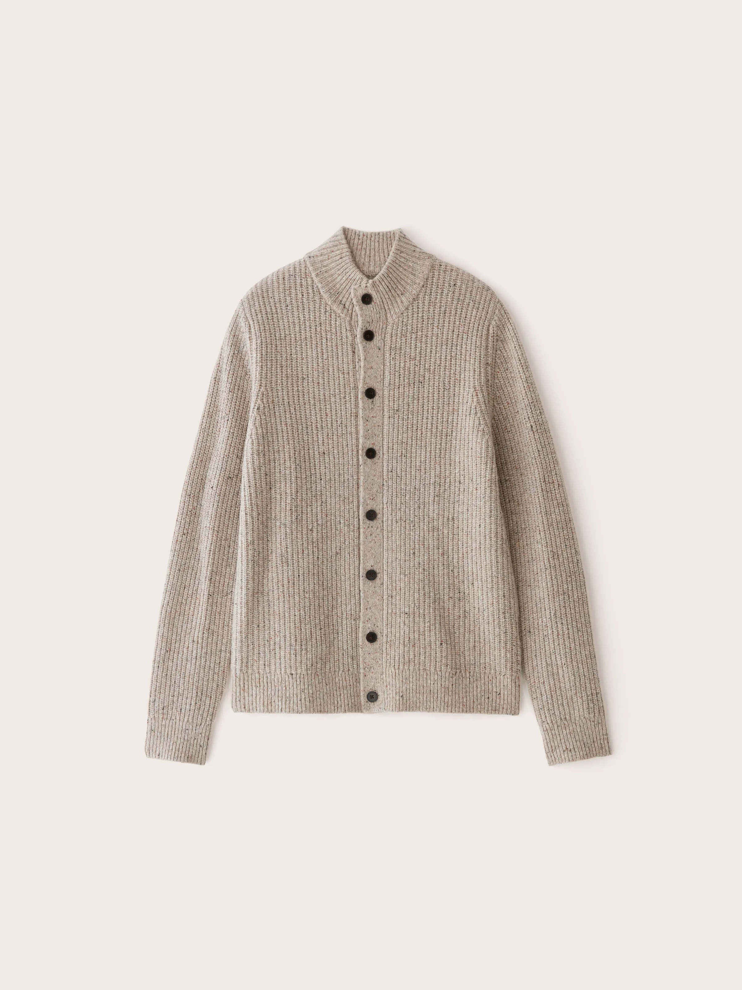The Donegal Button-Up Sweater in Light Beige