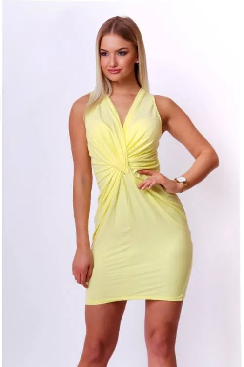 Twisted Front Jersey Midi Dress
