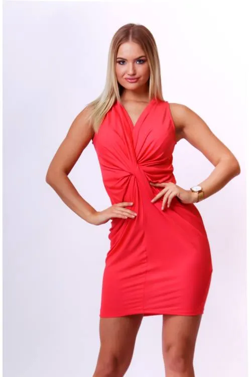Twisted Front Jersey Midi Dress